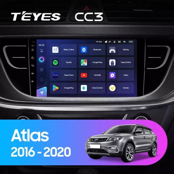 Магнитола Teyes CC3 для Geely Atlas (2016-2020)