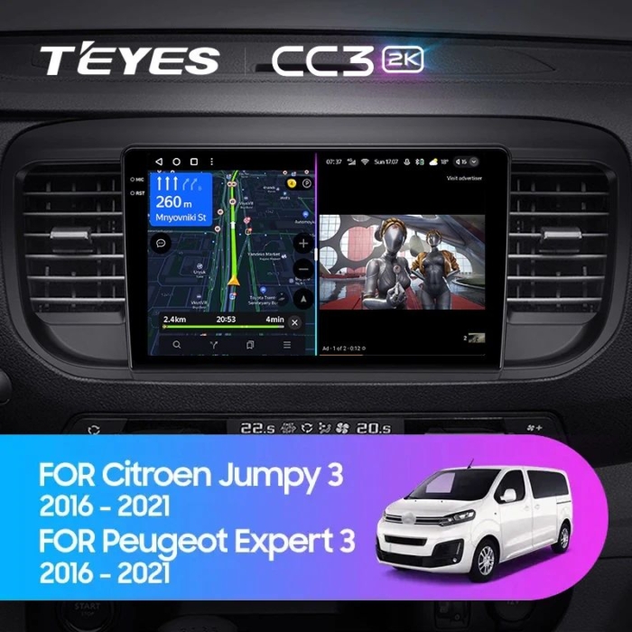 Магнитола Teyes CC3 2K для Citroen Spacetourer, Jumpy, Opel Zafira Life 2017+